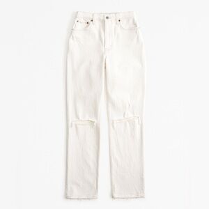 Abercrombie & Fitch Women's Straight Leg Jeans in Off-White